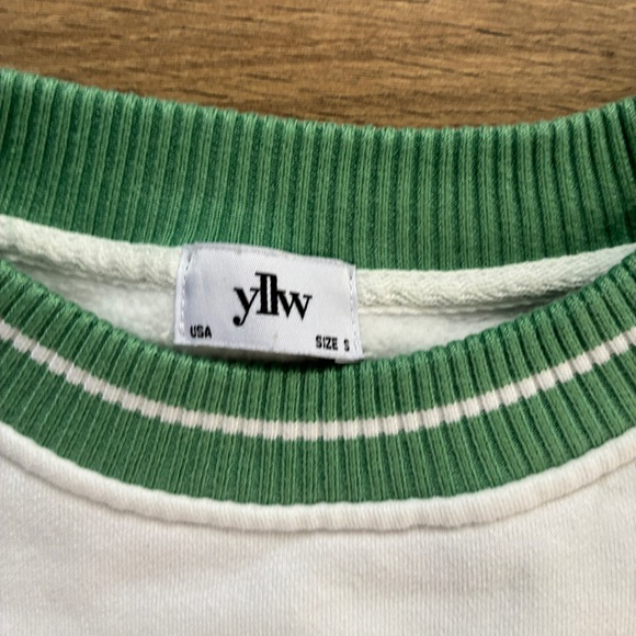 Green and White Crew Neck Sweater - Picture 2 of 4